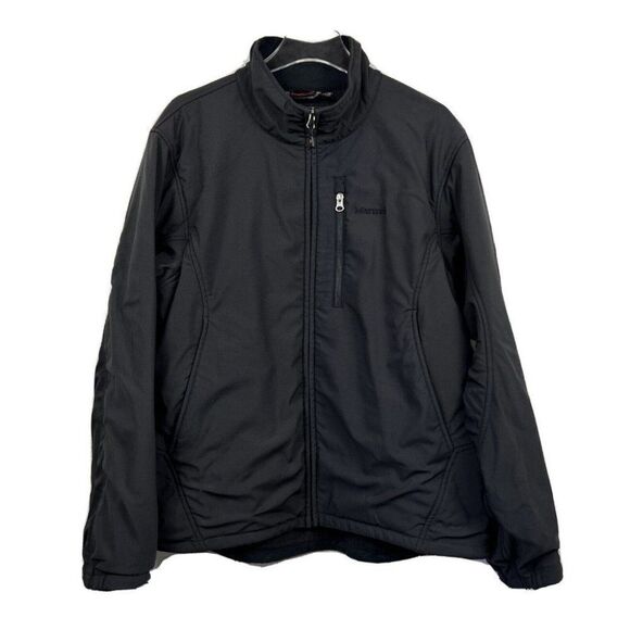 Marmot Jacket L Mens Black Full Zip Pockets Polyester Winter - Picture 1 of 11